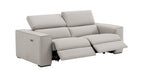 Silver grey J & M Furniture Picasso love seat, stationary loveseat with modern design and plush upholstery.