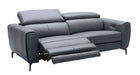 Blue grey J & M Furniture Lorenzo stationary sofa with plush cushions and sleek design, perfect for modern living rooms.