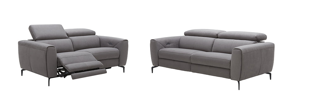 Grey J & M Furniture Lorenzo stationary sofa with plush cushions and modern design, perfect for contemporary living rooms.