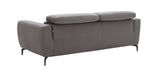 Grey J & M Furniture Lorenzo sofa, stationary modern sofa with plush cushions and sleek design for living room comfort.