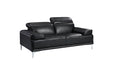 Black J & M Furniture Nicolo sofa, stationary sofa with plush upholstery and modern design, shown in a stylish living room setting.