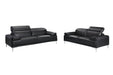 J & M Furniture Nicolo black stationary sofa with plush cushions and modern design, perfect for living room comfort.