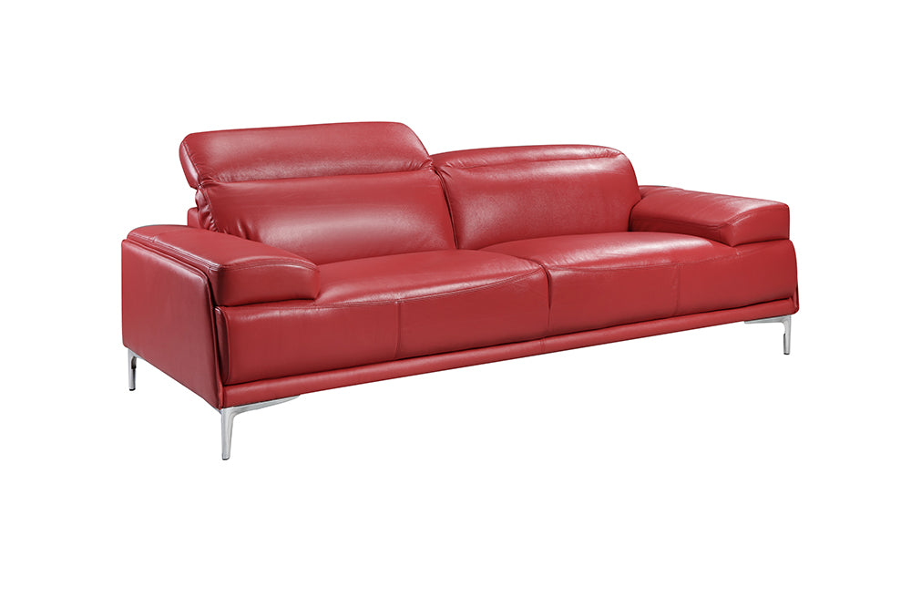 Red J & M Furniture Nicolo stationary sofa with plush cushions and modern design, perfect for living room decor.