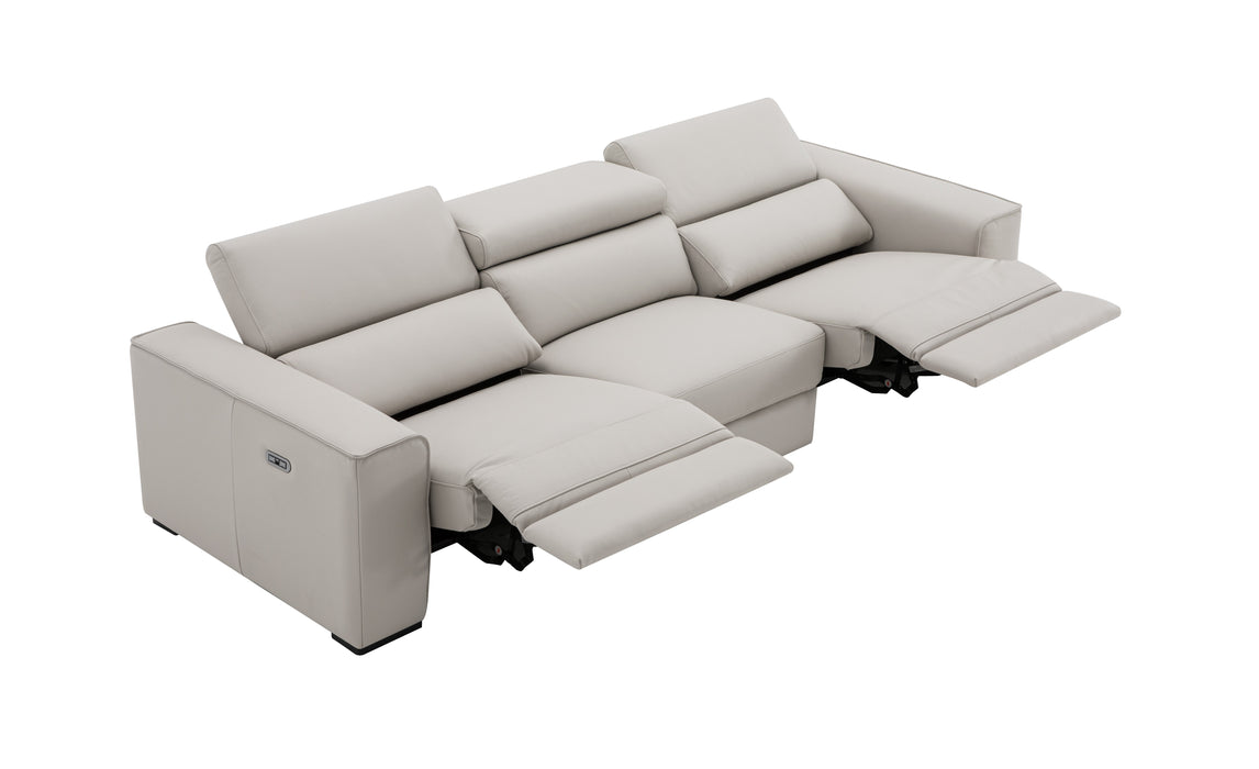 Silver grey J & M Furniture Picasso stationary sofa with plush cushions and modern design, perfect for contemporary living rooms.