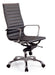 Black J & M Furniture high back swivel office chair with padded armrests and adjustable height, designed for comfort and support.
