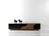 Modern J & M Furniture TV stand 101F with sleek design and ample storage space, ideal for contemporary living room setups.