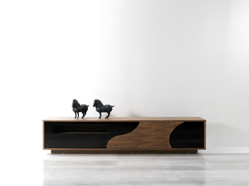 Modern J & M Furniture TV stand 101F with sleek design and ample storage space, ideal for contemporary living room setups.