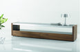 Modern J & M Furniture Trieste TV stand in walnut wood, featuring a sleek design and spacious storage for entertainment essentials.