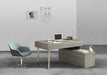 Grey J & M Furniture LP KD12 office writing desk with clean lines and smooth surface for workspace or home office use.