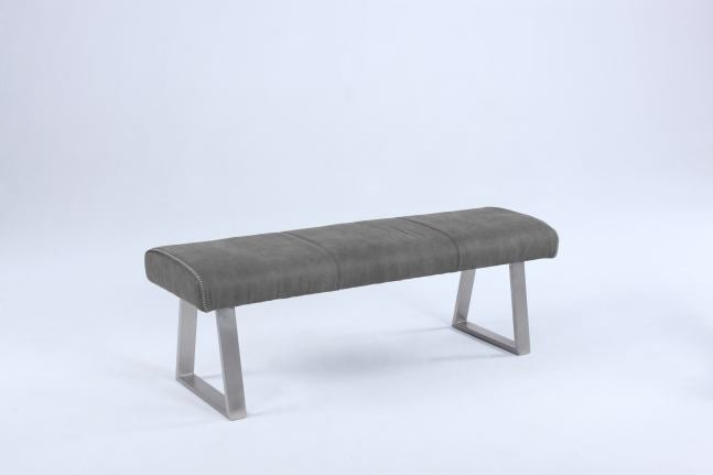 Chintaly KALINDA Contemporary Bench with Highlight Stitching Brushed SS