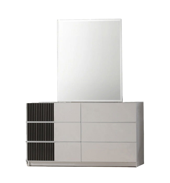 J & M Furniture Lucia Dresser & Mirror in Grey