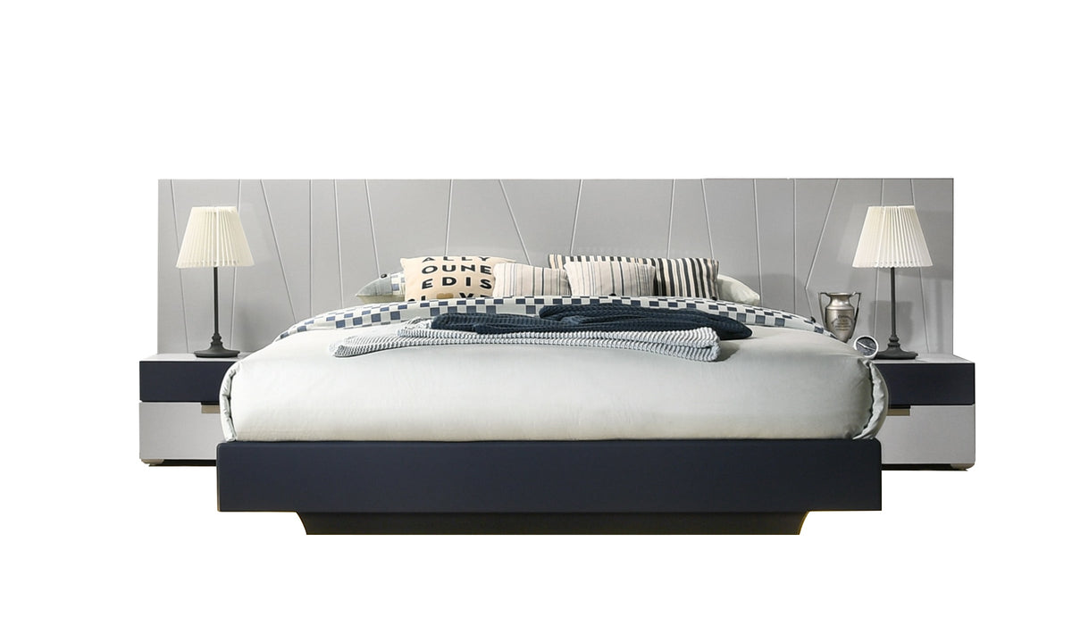 J & M Furniture Marsala King Bed in Light Gray