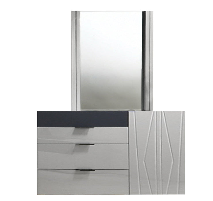 J & M Furniture Marsala Dresser & Mirror in Light Gray