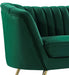 Meridian Furniture Margo arm chair with plush fabric upholstery and wooden legs, modern design for living room seating.