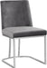 Set of two Meridian Furniture Heidi dining chairs with wooden legs and upholstered seats, modern design for kitchen or dining room.