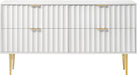 Modernist dresser by Meridian Furniture featuring sleek wood finish, multiple drawers, and contemporary design.