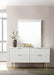 Modernist dresser by Meridian Furniture featuring sleek design, multiple drawers, and a contemporary finish for stylish storage.