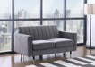 Meridian Furniture Lola stationary loveseat with plush fabric upholstery and modern design, perfect for cozy living room seating.