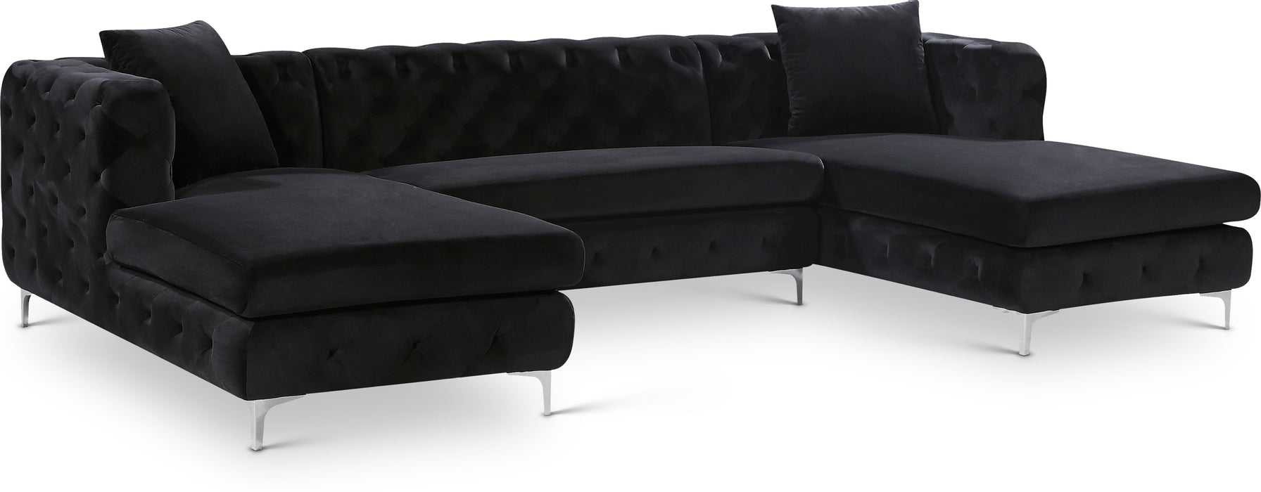 Meridian Furniture Gail 3-piece stationary sectional sofa with plush cushions and modern design, ideal for living room comfort.