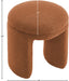 Meridian Furniture Bowen saddle ottoman stool with a plush upholstered top and wooden legs, versatile for living room or bedroom.