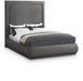 Upholstered Brooke bed by Meridian Furniture with a padded headboard and sleek design in a modern bedroom setting.