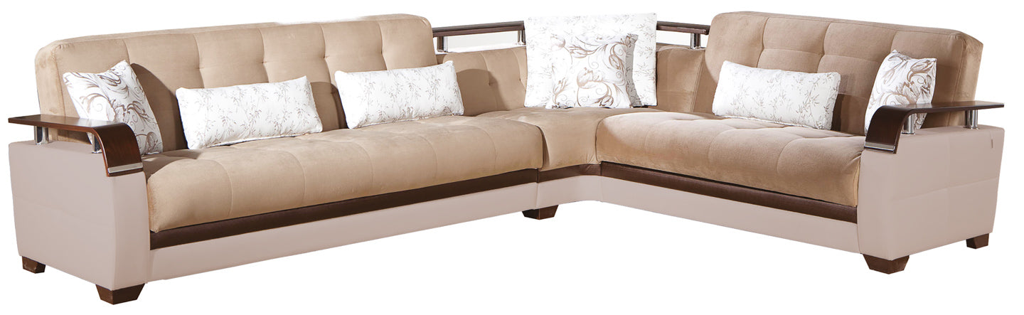 Bellona Natural Sectional Sleeper Sofa