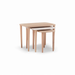 Bellona Boheems nesting tables set with wooden tops and black metal legs, showcasing a stylish, modern design.