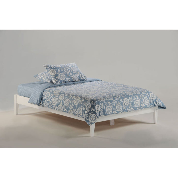 Eastern King platform bed from Night & Day Furniture Basic P Series in white with a sleek, modern design and clean lines.