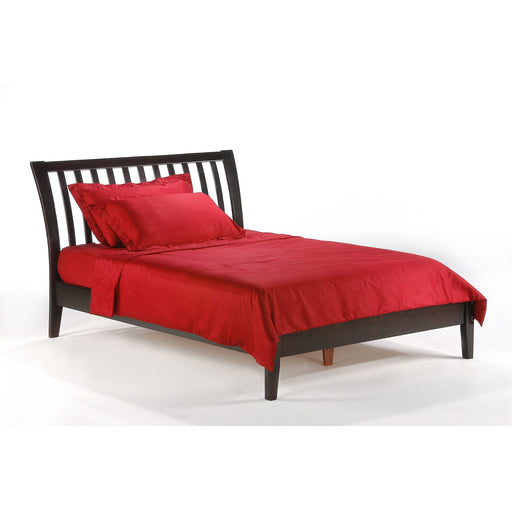Night & Day Furniture Nutmeg twin platform bed with a sleek design and sturdy frame, perfect for a modern bedroom.