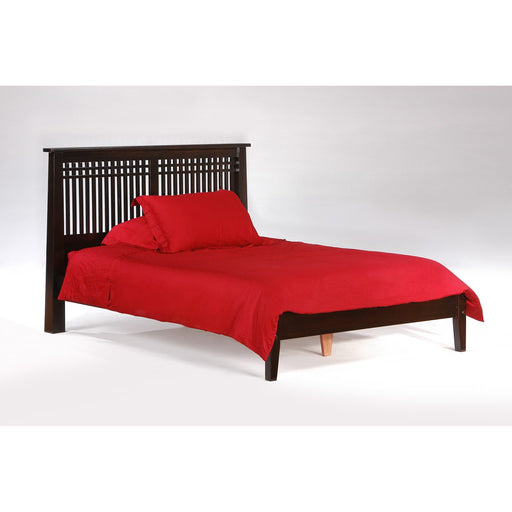Night & Day Furniture Solstice Queen Platform Bed with sleek modern design and sturdy wooden frame.