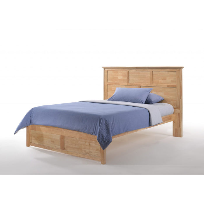 Night & Day Furniture Tarragon Queen Platform Bed with sleek wooden frame and modern design, shown in a well-lit bedroom setting.