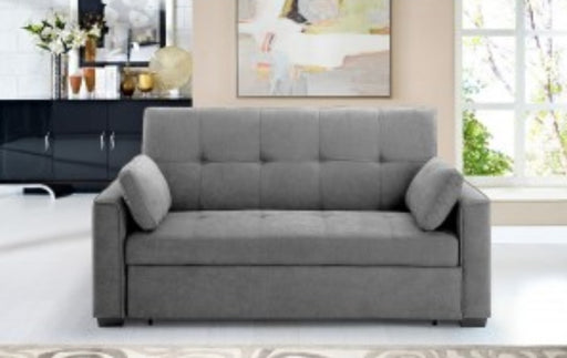 Light gray Night & Day Furniture Nantucket Queen Sleeper Sofa with plush cushions and modern design.