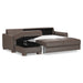 Omnia Leather Slofa Eden sectional sleeper sofa with storage chaise on the left, featuring plush upholstery and modern design.