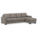 Omnia Leather Slofa Eden sectional sleeper sofa with storage chaise on the right, featuring plush cushions and modern design.