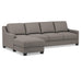 Omnia Leather Slofa Joy sectional sleeper sofa with storage chaise on the left, featuring plush cushions and modern design.