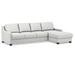 Omnia Leather Slofa Joy sectional sleeper sofa with storage chaise on the right, featuring plush cushions and modern design.