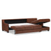 Omnia Leather Slofa Joy sectional sleeper sofa with storage chaise on the right, featuring plush cushions and modern design.