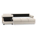 Omnia Leather Slofa Oasis sectional sleeper sofa with storage chaise on the left, featuring plush cushions and modern design.
