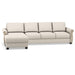 Omnia Leather Slofa Oasis sectional sleeper sofa with storage chaise on the left, featuring plush cushions and modern design.