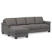 Omnia Leather Slofa The Retreat sectional sleeper sofa with left storage chaise, beige upholstery, and modern design.