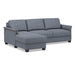 Omnia Leather Slofa The Retreat sectional sleeper sofa with storage chaise on the left, featuring plush upholstery and modern design.