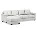 Omnia Leather Slofa The Retreat sectional sleeper sofa with storage chaise on the left, featuring plush cushions and modern design.