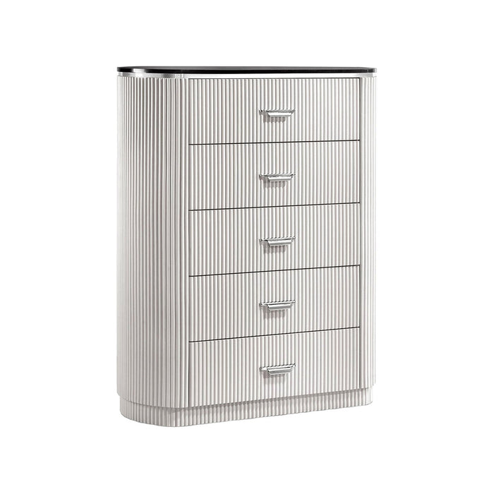 J & M Furniture Onyx Chest in Light Grey