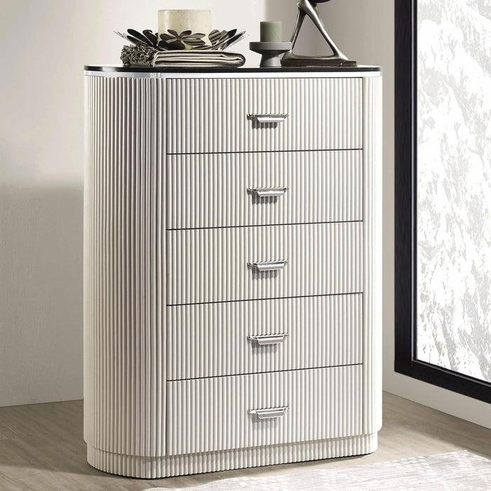 J & M Furniture Onyx Chest in Light Grey