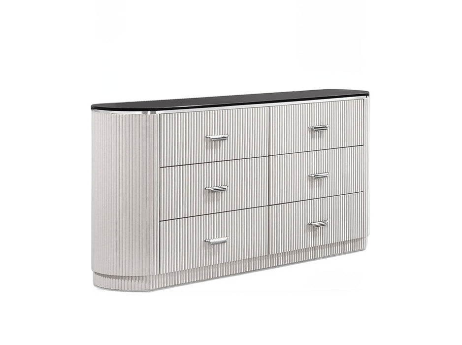 J & M Furniture Onyx Dresser in Light Grey