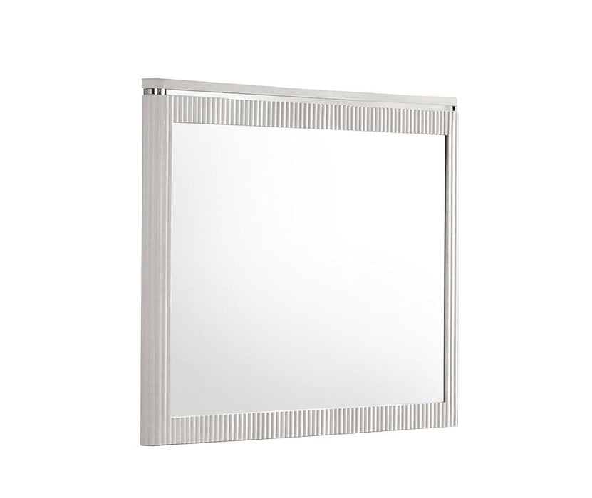 J & M Furniture Onyx Mirror in Light Grey
