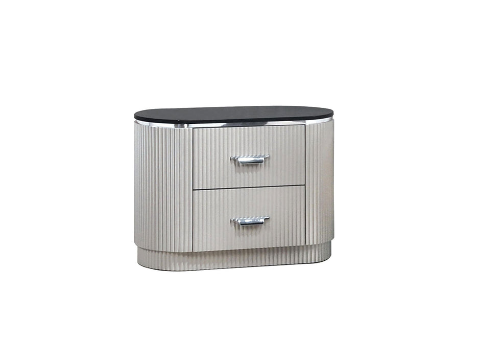 J & M Furniture Onyx Nightstand in Light Grey