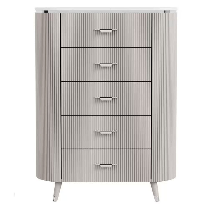J & M Furniture Opal Chest in Light Grey