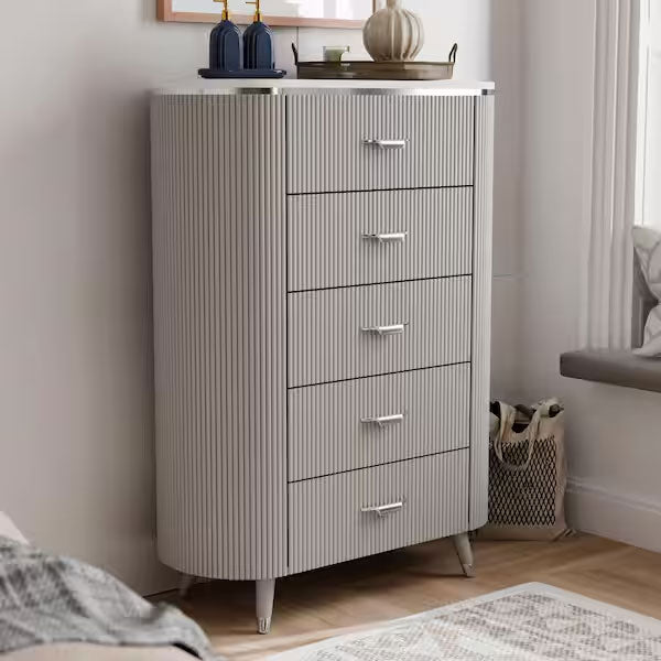 J & M Furniture Opal Chest in Light Grey