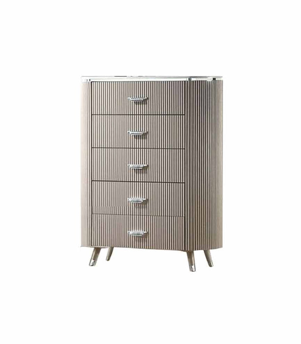 J & M Furniture Opal Chest in Light Grey